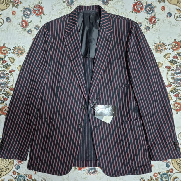 구찌 스트라이프 린넨 자켓/52