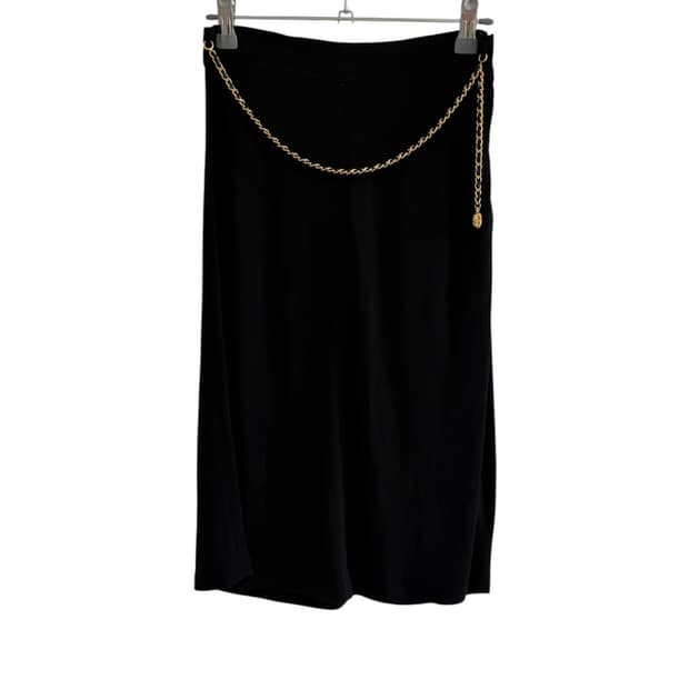 샤넬 97SS 블랙 골드 체인 스커트 