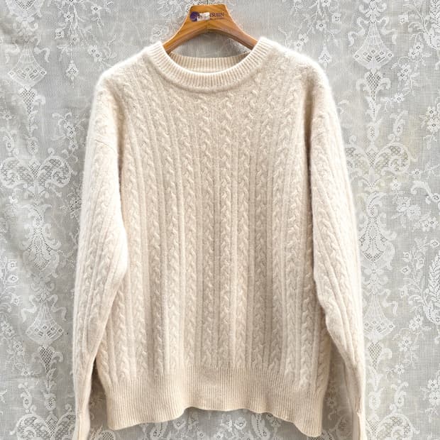 존 레인 캐시미어 100% 케이블 니트 (made in scotland)