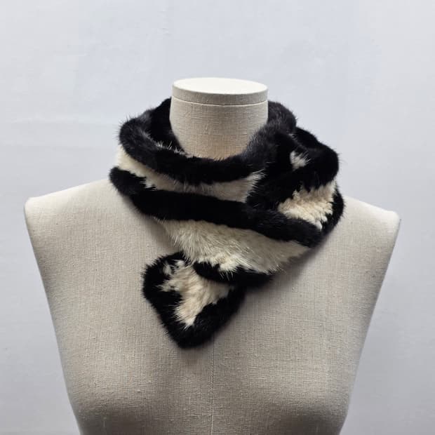 1844 진도모피 엘페 천연 밍크 목도리 125/6.5