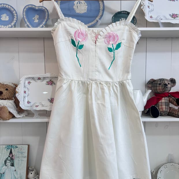 로즈 자수 코르셋무드 뷔스티에 원피스