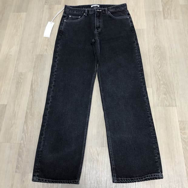 (32) 새상품 브랜디드 1967 젯 블랙 진 와이드 스트레이트 데님