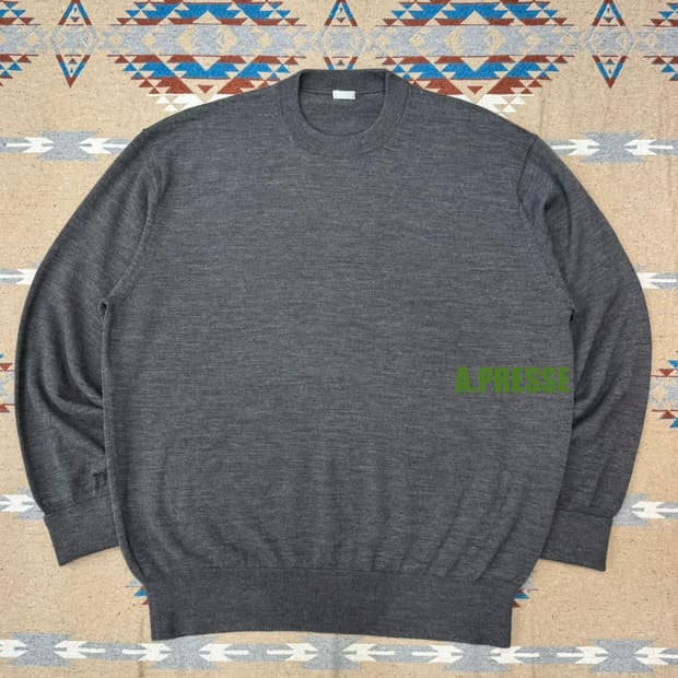 [2][M] 아프레쎄 울 니트 크루넥 스웨터 그레이 