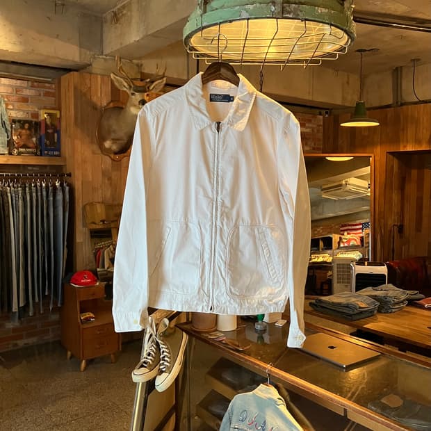 90s 빈티지 폴로 랄프로렌 화이트 드리즐러 자켓