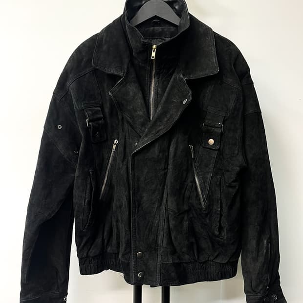 어드벤쳐 바운드 90s 더블 카라 스웨이드 레더 봄버 자켓