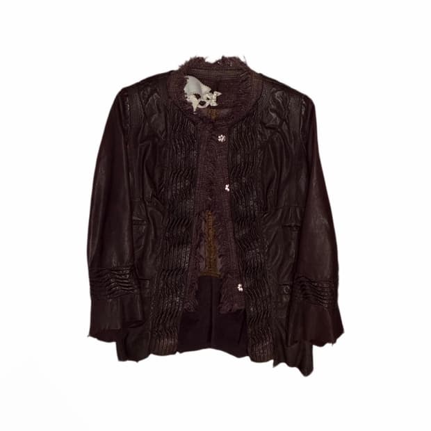 Vintage Shirred Leather Jacket