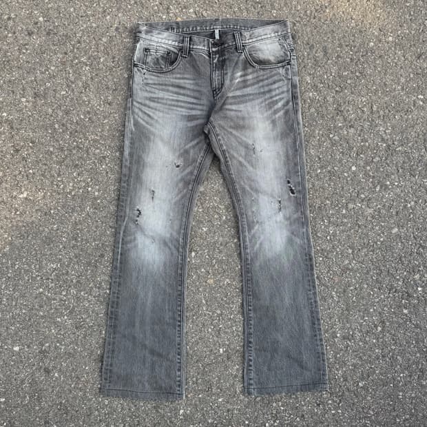 블랙바렛 By 닐바렛 데미지 부츠컷 데님 팬츠