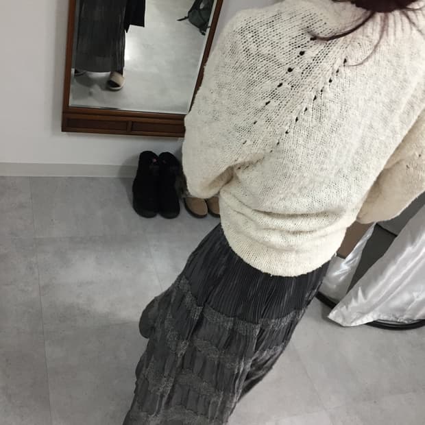 인사일런스 우먼 코튼 슬라브 풀오버 니트 아이보리