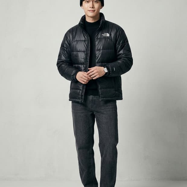 노스페이스 블랙 엑셀로프트 경량 패딩 자켓