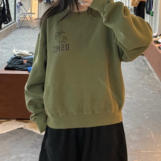 빈티지 소피 USMC 올리브 맨투맨 H2961