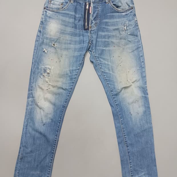 [32] 디스퀘어드2 앞지퍼 슬림진 청바지