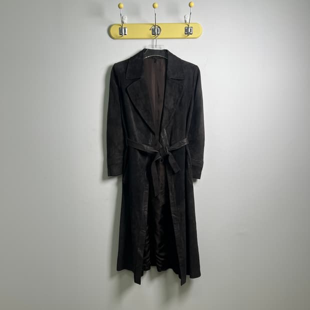 VTG 빈티지 스웨이드 로브 롱코트