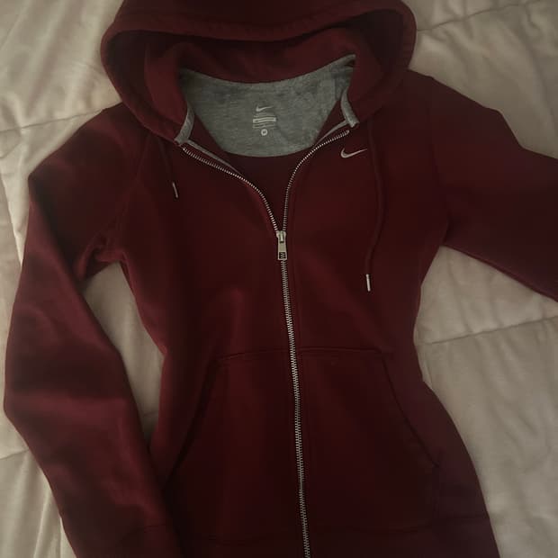 나이키 버건디 슬림핏 후드집업