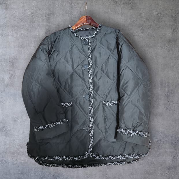 ozoc 퀼팅 자켓 라운드 오리털패딩