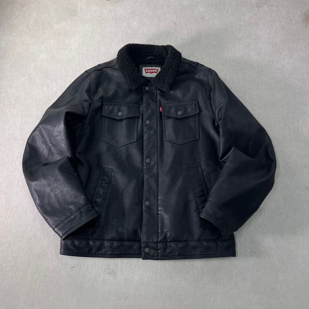 100 리바이스 쉐르파 트러커 레더 자켓