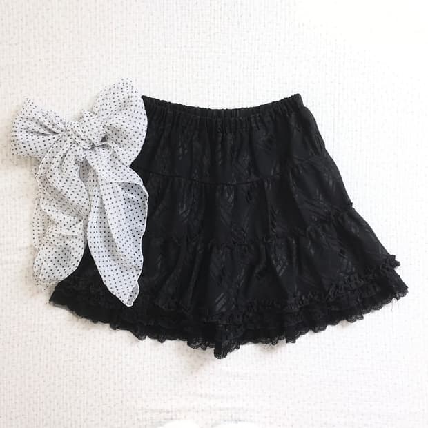 AXES FEMME 엑시즈팜/ 미니캉캉스커트 레이스스커트 히메갸루치마