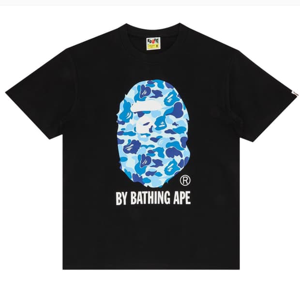 베이프 ABC 카모 바이 베이싱 에이프 티셔츠 블랙 블루 판매합니다!