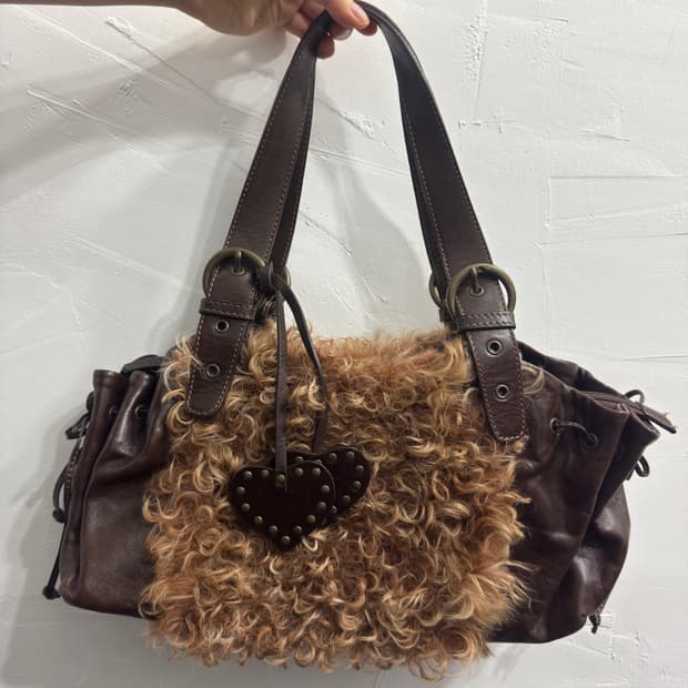 roberta gandolfi genuine fur&leather bag