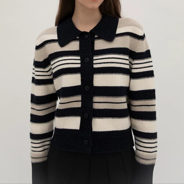 르바 멀티 스트라이프 가디건