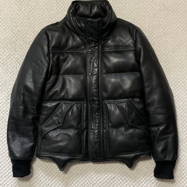 웨스턴 무드 램스킨 양가죽 레더 패딩 자켓