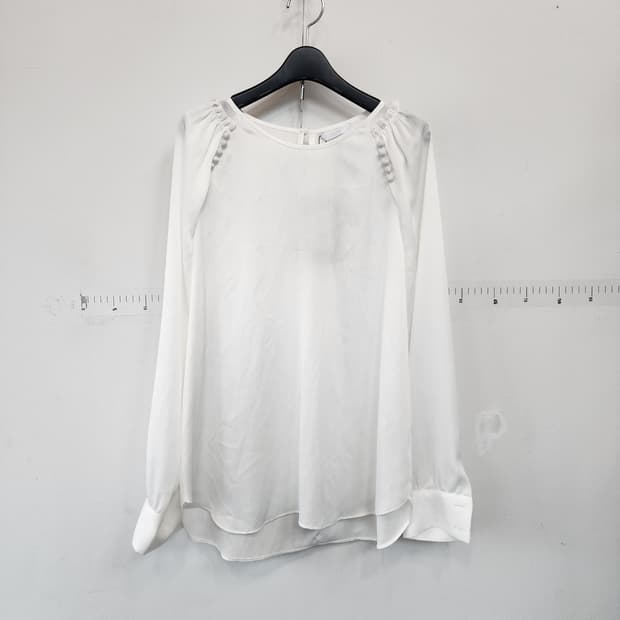 abfz 화이트 쉬폰 블라우스 긴팔