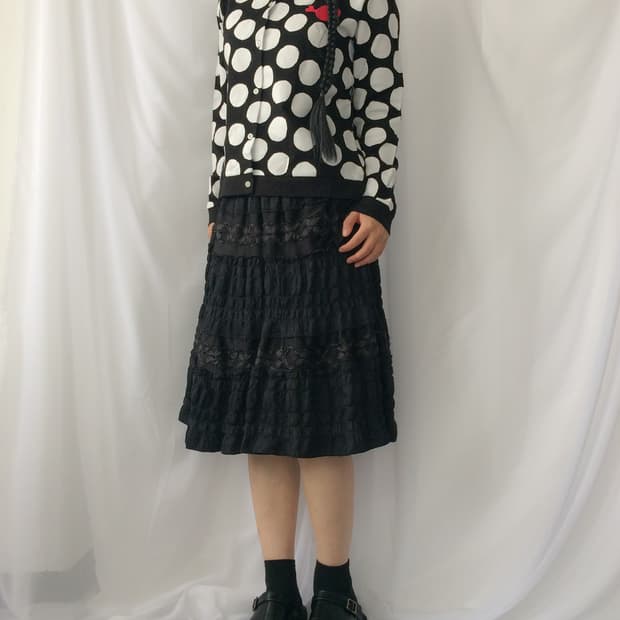 Dot pattern printing cardigan