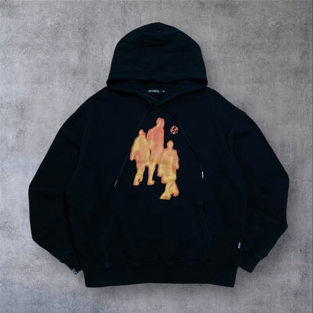 낫포너드 피플 빅로고 블랙 풀오버 후드티