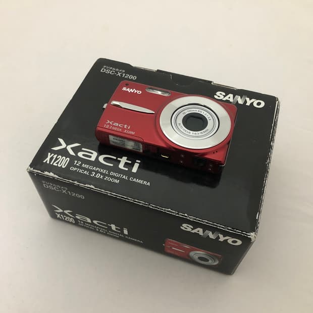 (미품, 박스셋) 산요 Sanyo 작티 DSC-X1200 카메라 레드