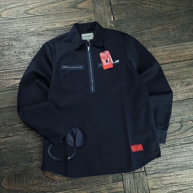 [칼하트 X 슬램잼 ](새상품)하프 집업 풀오버 셔츠 네이비 P01413