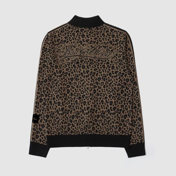 배드블러드 다크 클래식 니트 트랙 집업 (레오파드)