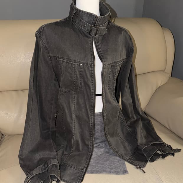 neck buckle point high-neck jacket