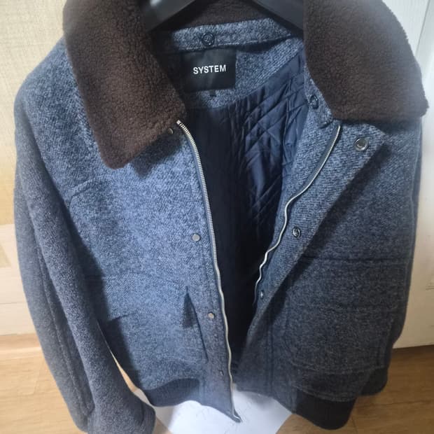 시스템옴므 탈부착 칼라 블루종 점퍼 100사이즈