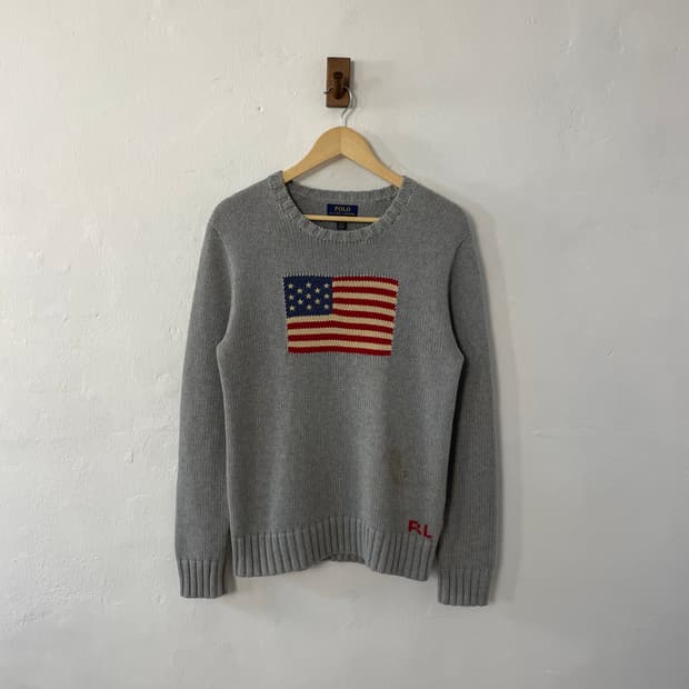 폴로 성조기 니트 