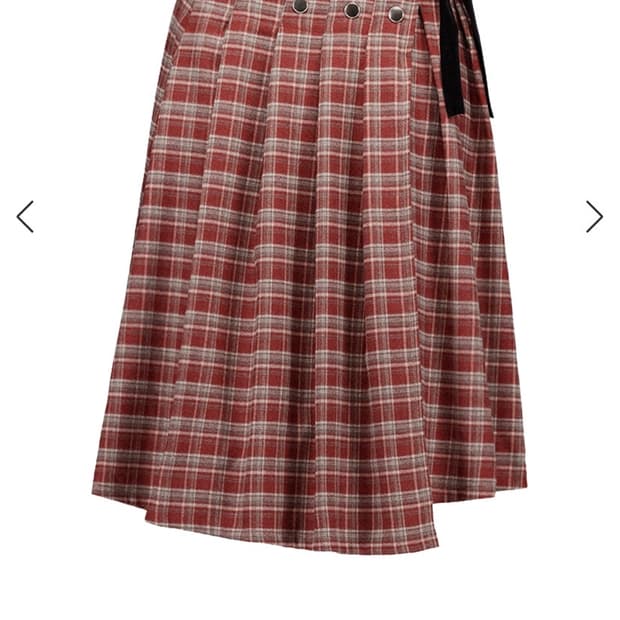 셋업이엑스이 CHECK WRAP SKIRT 