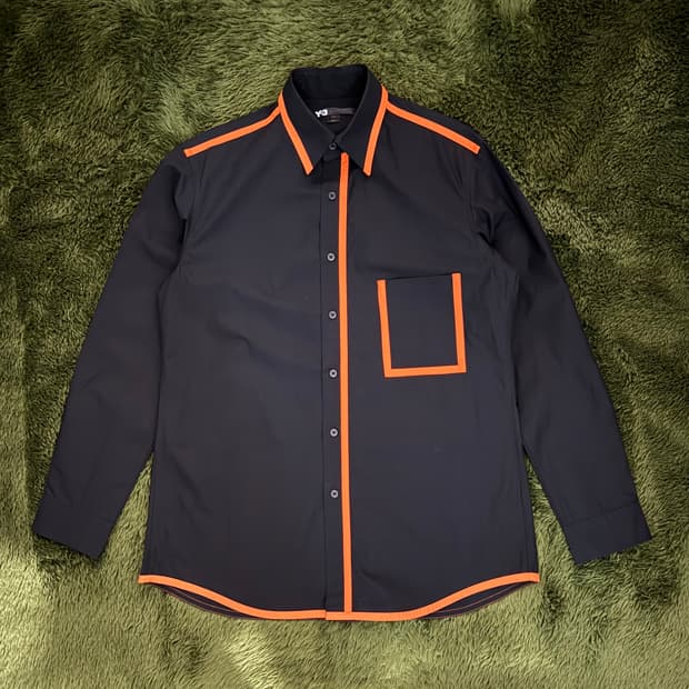 [S] Y-3 요지 야마모토 15SS 오렌지 라인 코튼 셔츠