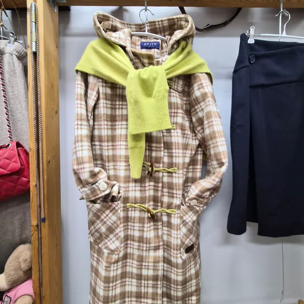 키이스 체크 떡볶이코트