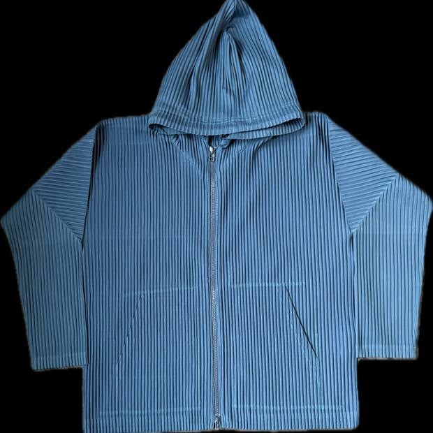 옴므플리세 후드집업 다크블루