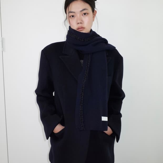 마조네 벨벳 레이스 머플러