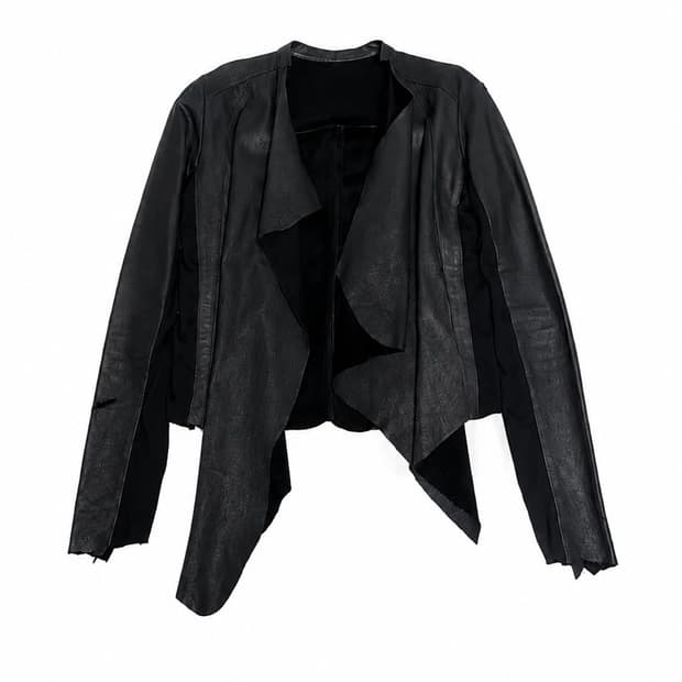 Calf Leather Drape Jacket