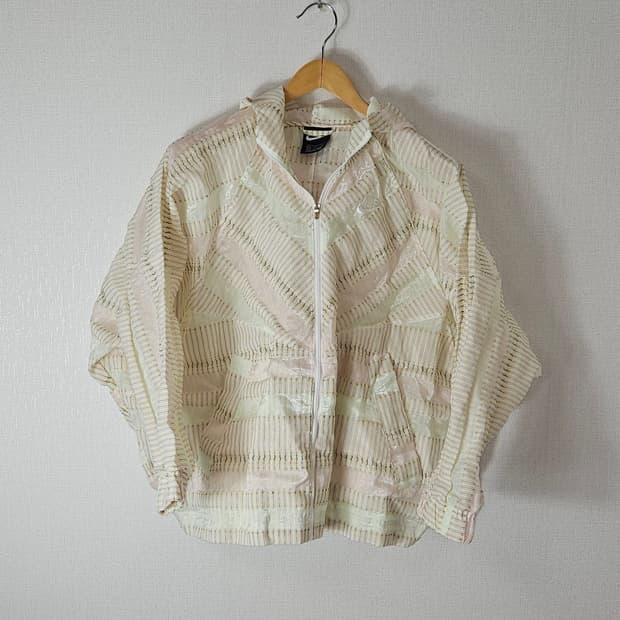 나이키 우먼스 리사이틀 시스루 린넨 바람막이 자켓 M 오버핏 (새상품)