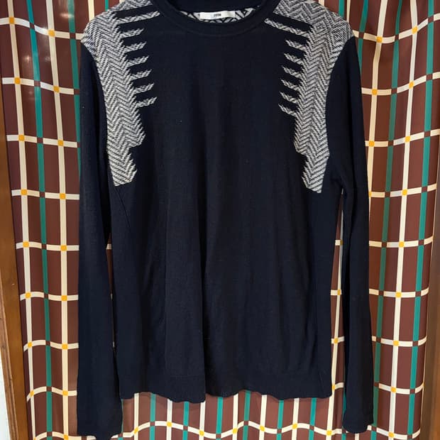 시스템 네이비 니트