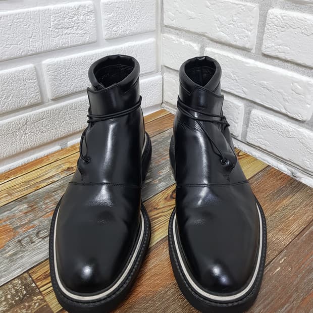 [41/정품] 09aw 디올옴므 레더 앵클부츠 블랙