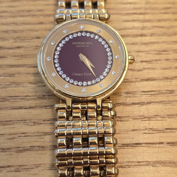 레이몬드 웨일 샹젤리제 버건디컬러 다이얼 18K 도금