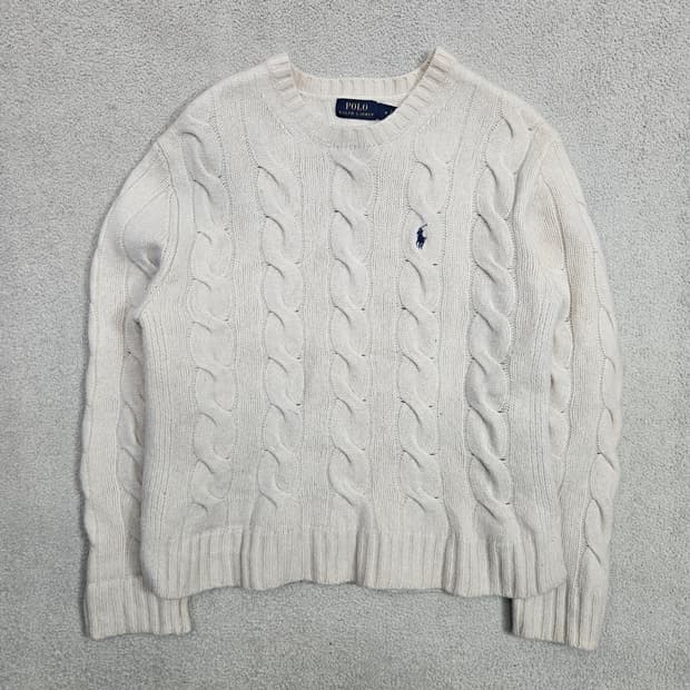 폴로 랄프 로렌 신형 QR 캐시미어 울 케이블 니트 M