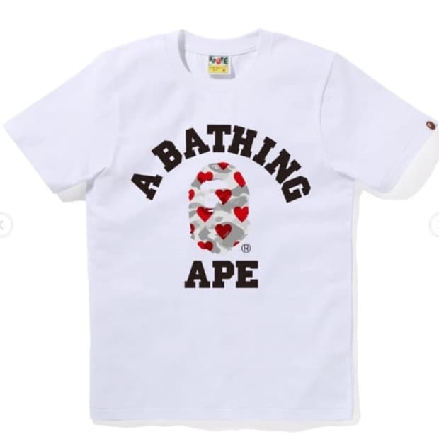 베이프 아이러브컬리지 화이트 티셔츠