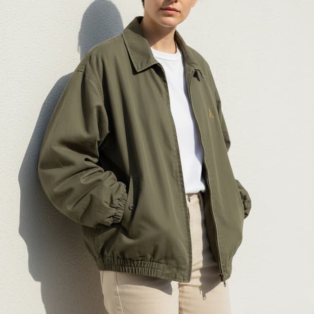 빈폴 카키 코튼 블루종 자켓 100