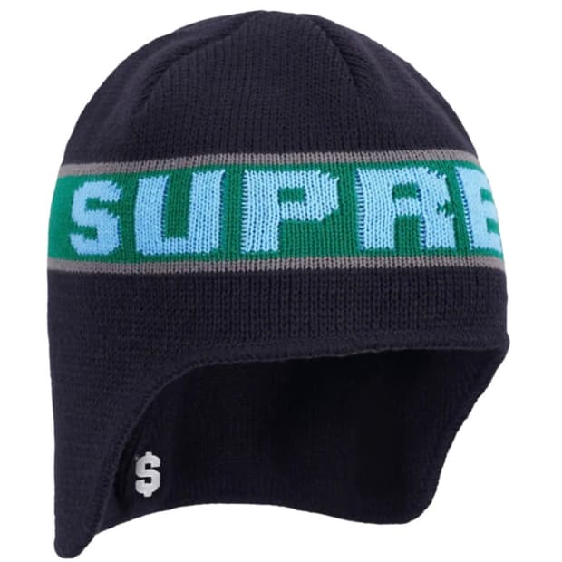 슈프림 이어플랩 비니 네이비 - 23FW