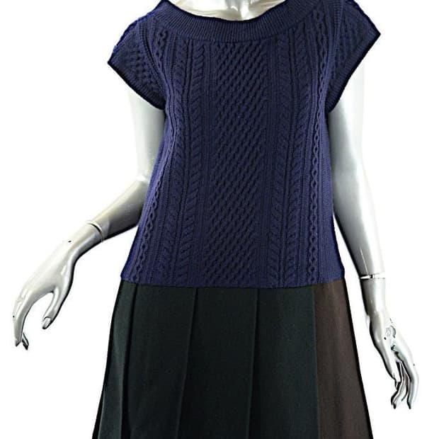 **3/7까지판매 Sacai Luck 사카이럭 네이비 울 드레스