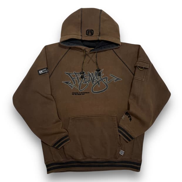 Freaky 스펠 아웃 올드스쿨 힙합 헤비 코튼 빈티지 후디