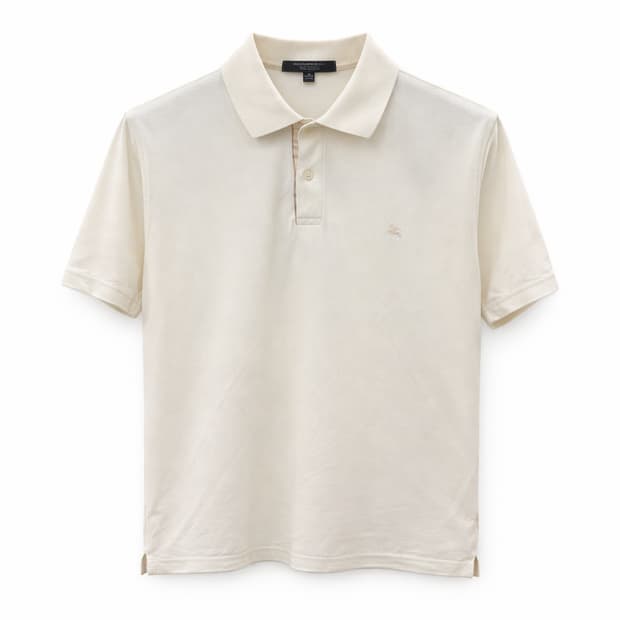 버버리 런던 아이보리 코튼 폴로셔츠 M